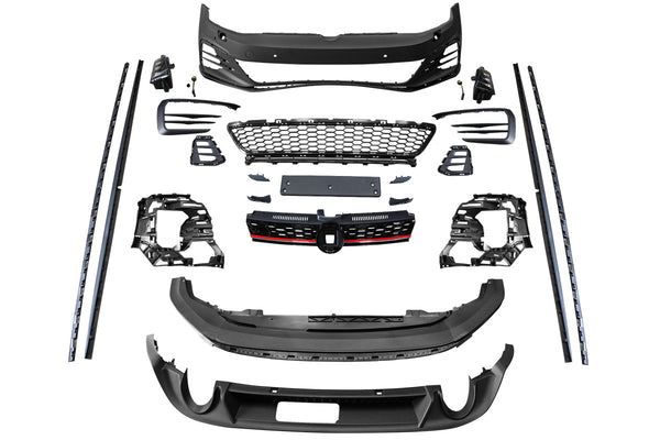 Full body kit – Volkswagen Golf VI GTI style (front bumper, diffuser, side skirts, grille, LED fog lights)
