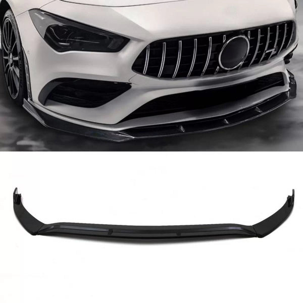 3-dielne predné lízatko nárazníka pre Mercedes CLA C118 / X118 (2019–2023) – Glossy Black