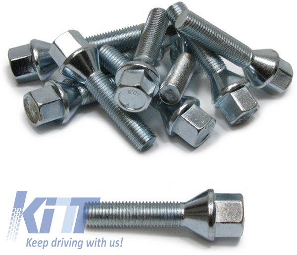 M12x1.25 35mm conical seat wheel bolts 60° – set of 10 pcs