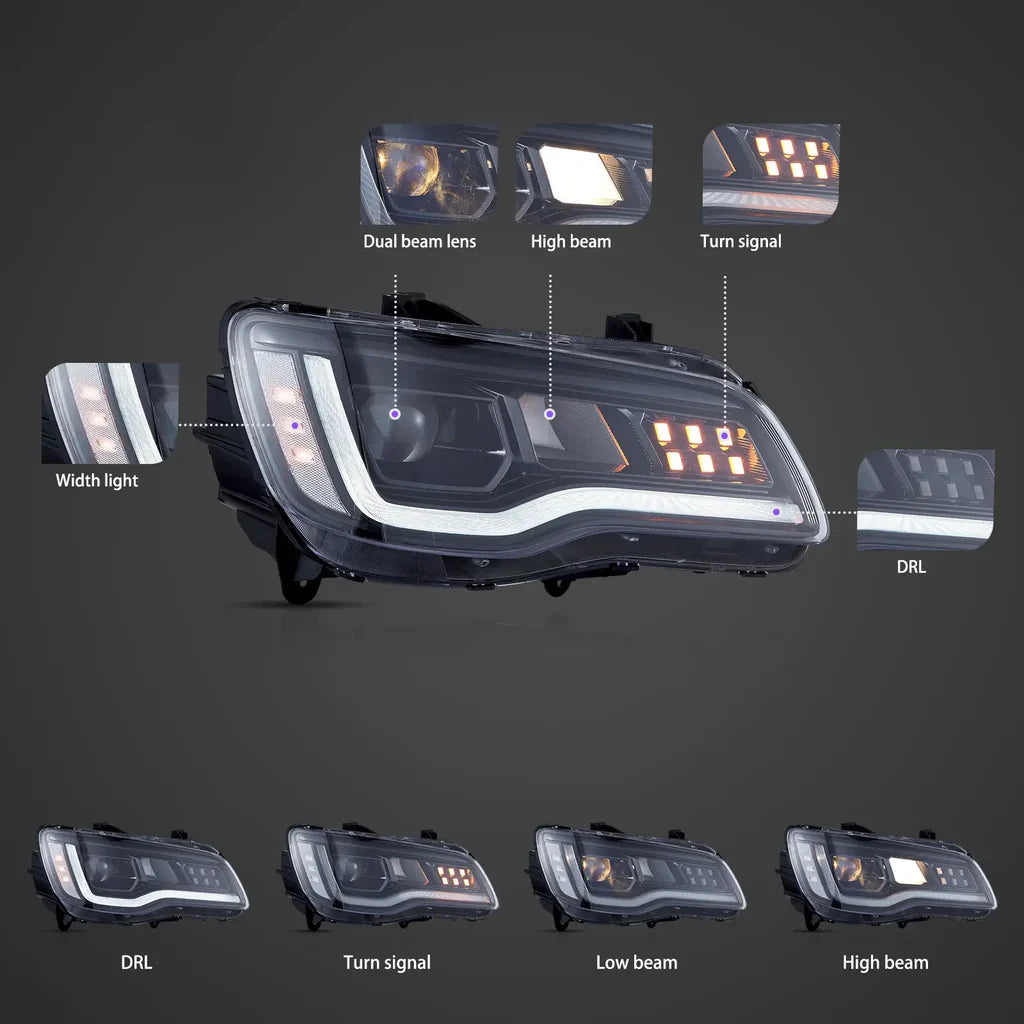 Chrysler 300 2011–2023 predné LED svetlá s animáciou