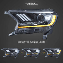 Ford Ranger T6 (2015–2019) Front LED Projector Headlights