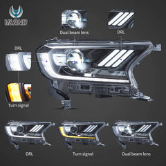 Ford Ranger T6 (2015–2019) Front LED Projector Headlights