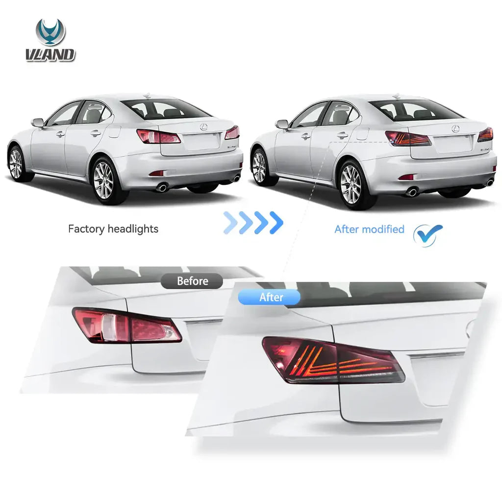 Tuning zadné LED svetlá Lexus IS XE20 (2006–2013) sekvenčné