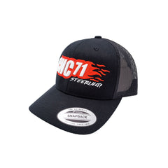 Trucker Cap CNC71 - Black (mesh back, embroidered logo)