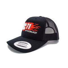 Trucker Cap CNC71 - Black (mesh back, embroidered logo)