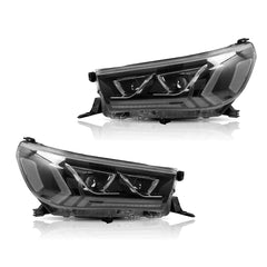 Tuning front LED projector headlights Toyota Hilux (2015–2020)