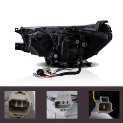 Tuning front LED projector headlights Toyota Hilux (2015–2020)