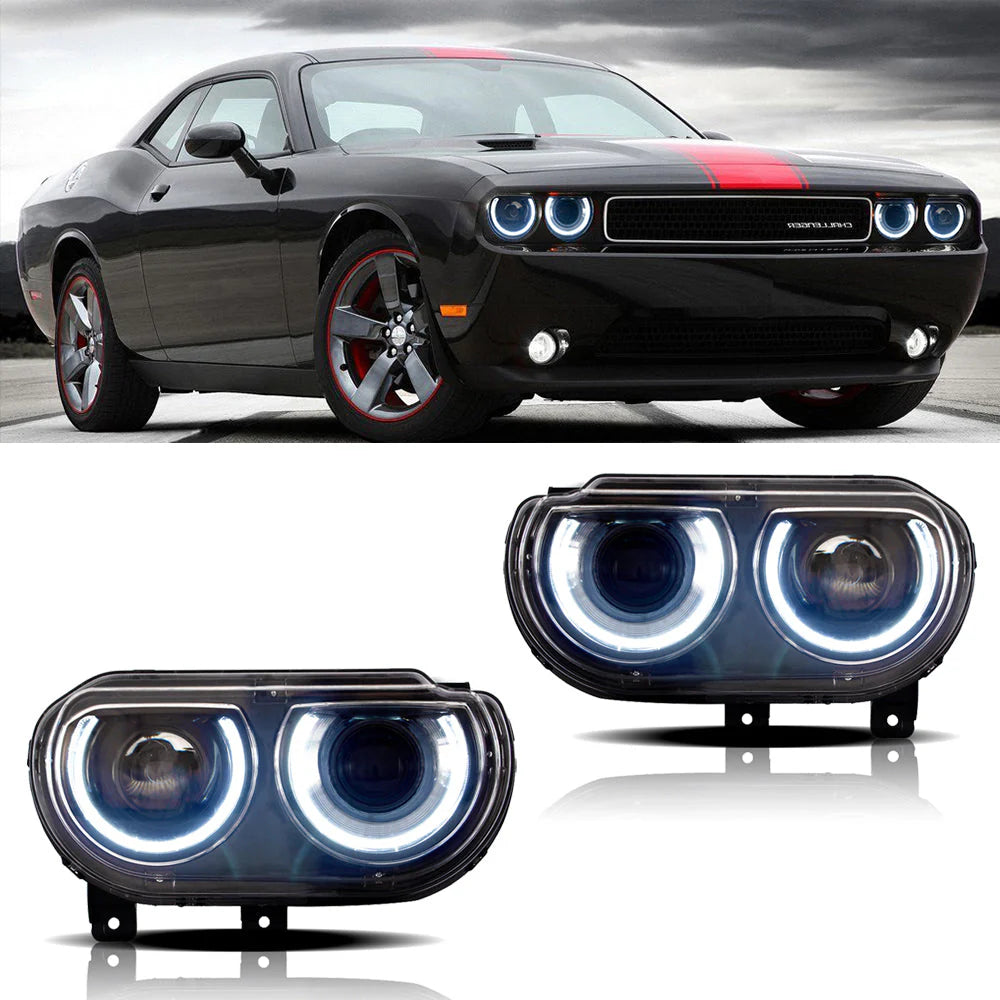 Predné projektorové svetlá Dodge Challenger (2008–2014) – RGB DRL