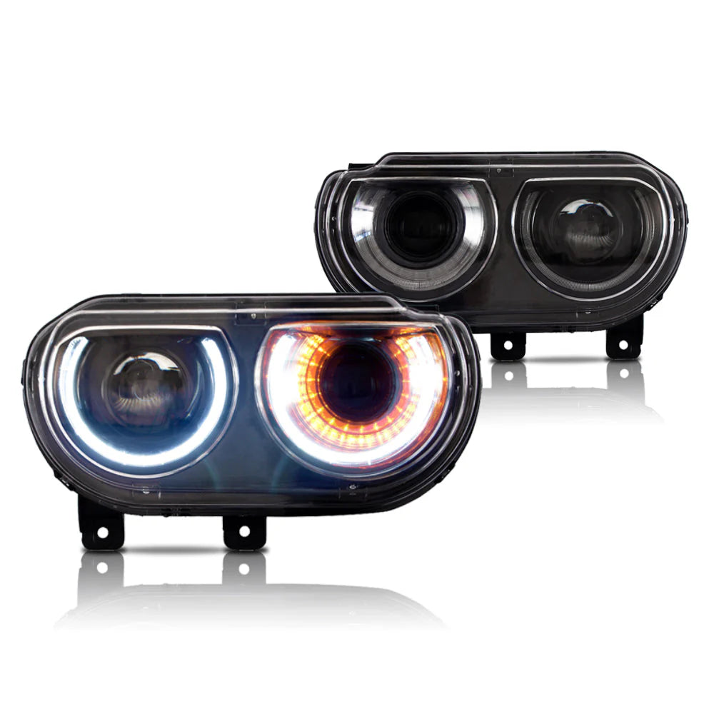 Predné projektorové svetlá Dodge Challenger (2008–2014) – RGB DRL