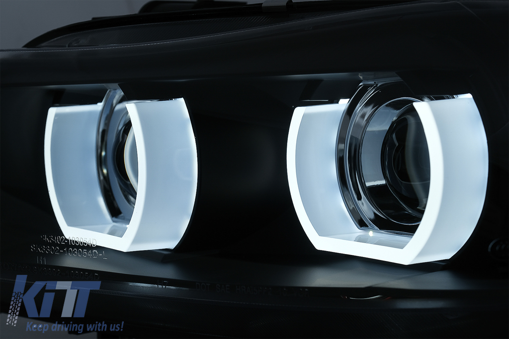 3D Xenon Angel Eyes svetlá BMW E90 E91 LCI (2008-2011) – čierne, D1S, E6