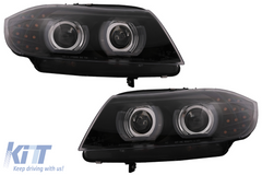 3D Xenon Angel Eyes svetlá BMW E90 E91 LCI (2008-2011) – čierne, D1S, E6