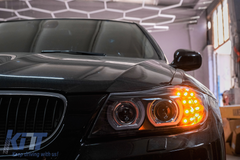 3D Xenon Angel Eyes svetlá BMW E90 E91 LCI (2008-2011) – čierne, D1S, E6