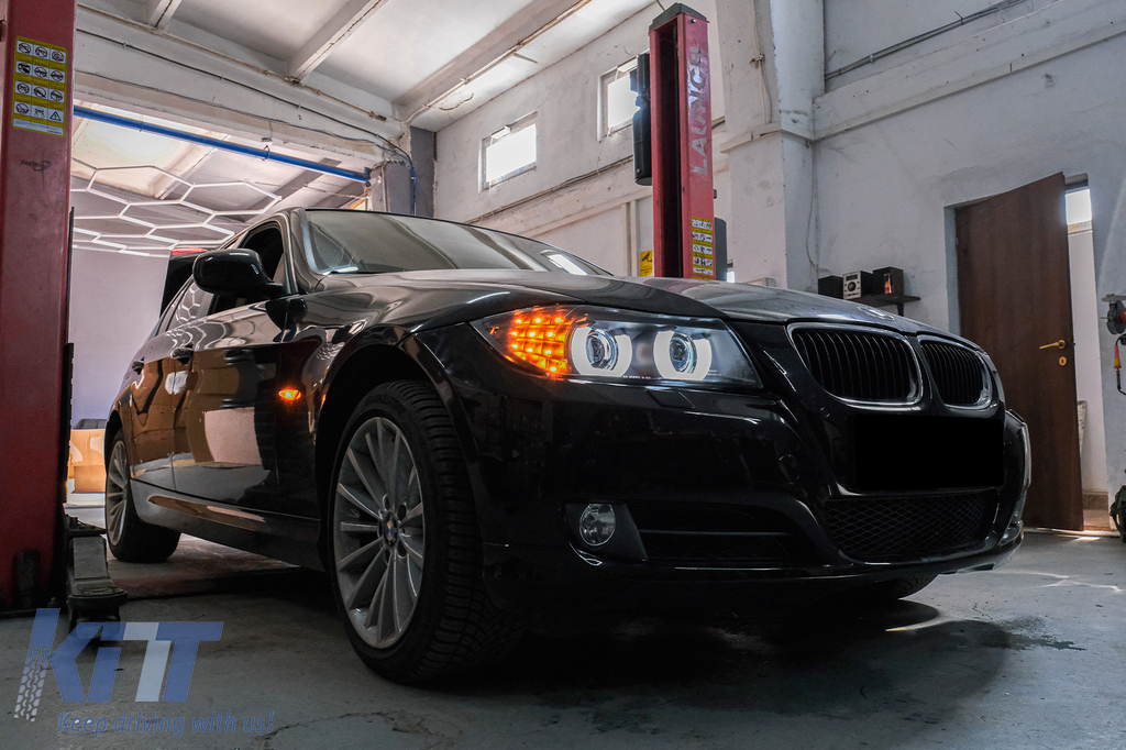 3D Xenon Angel Eyes svetlá BMW E90 E91 LCI (2008-2011) – čierne, D1S, E6