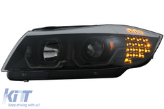 3D Angel Eyes svetlá BMW E90 E91 (2005-2008) – čierne, H7/H1, E11