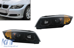 3D Angel Eyes svetlá BMW E90 E91 (2005-2008) – čierne, H7/H1, E11