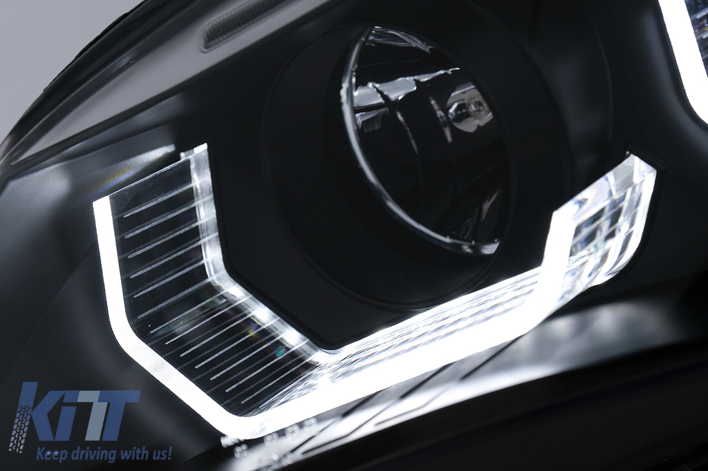 3D Angel Eyes svetlá BMW E60 E61 (2003-2007) Halogen – čierne, H7/H1, E24