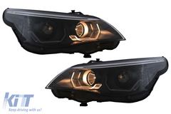 3D Angel Eyes svetlá BMW E60 E61 (2003-2007) Halogen – čierne, H7/H1, E24