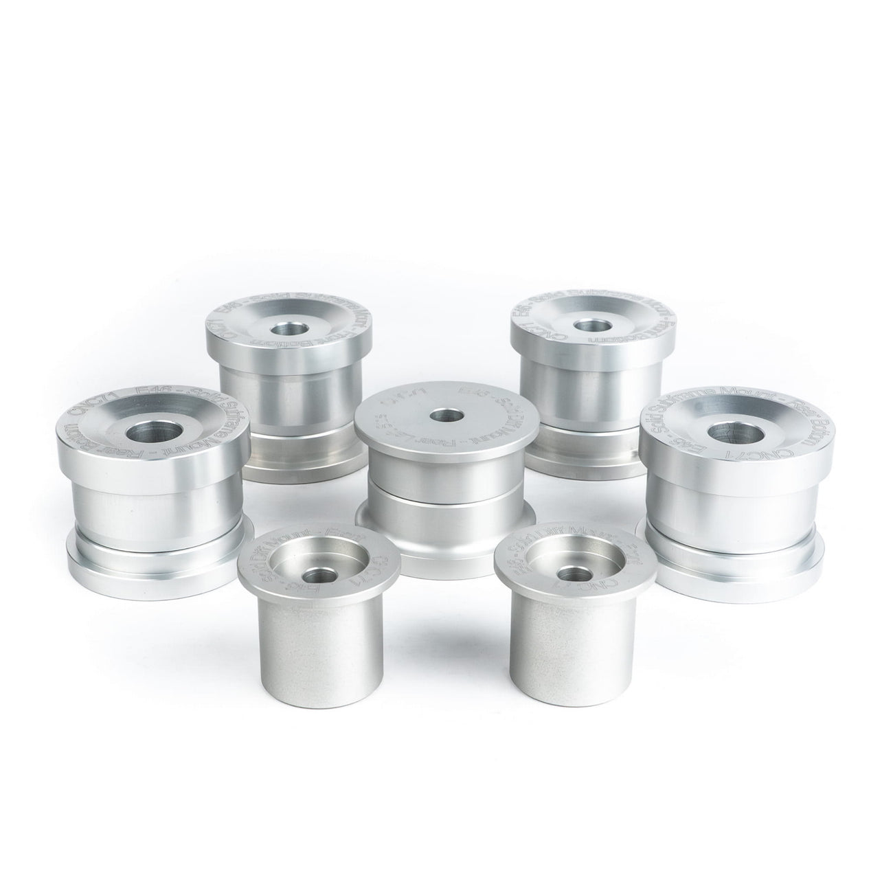 Aluminum rear axle and differential silent blocks BMW E46 set