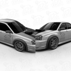 Rozšírenia predných blatníkov Subaru Impreza WRX STI II Blobeye GD Sedan +50 mm