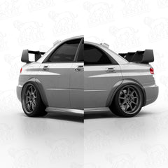 Rozšírenia zadných blatníkov Subaru Impreza WRX STI GD Sedan +50 mm Wide Body