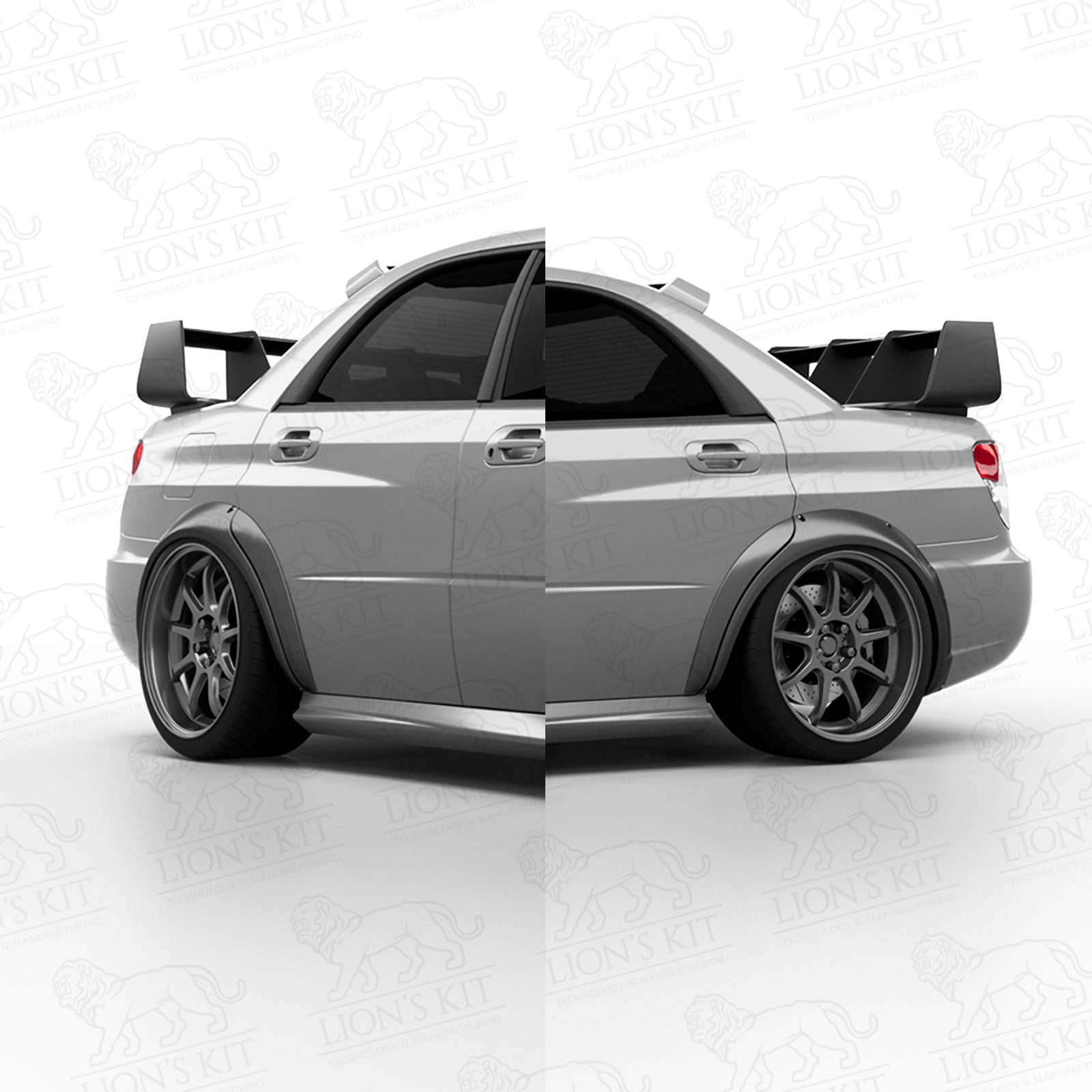 Rozšírenia zadných blatníkov Subaru Impreza WRX STI GD Sedan +50 mm Wide Body