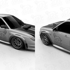 Rozšírenia predných blatníkov Subaru Impreza WRX STI II Hawkeye GD Sedan +50 mm