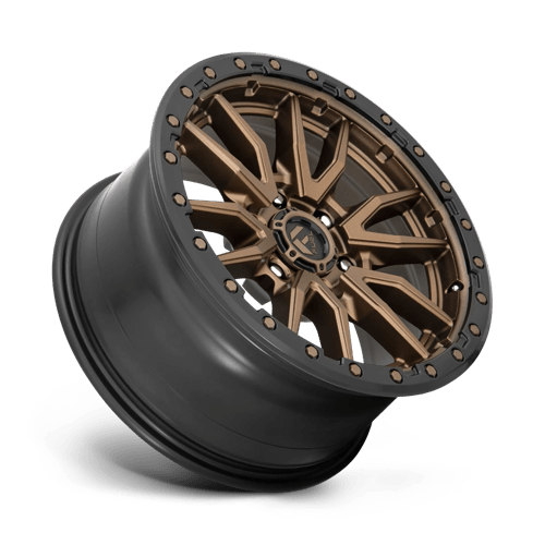 Fuel Rebel D681 20X9 6X135 ET+1 Matte Bronze / Black Bead Ring