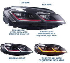 Tuning front LED projector lights VW Golf MK7 (2012–2017)