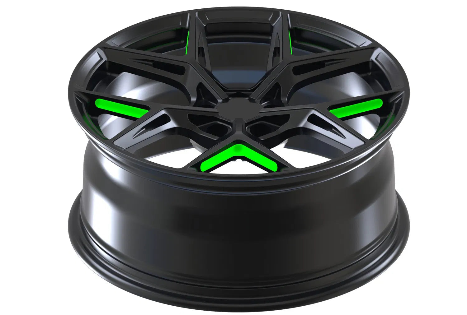 Kované disky Matte Black Transparent Green 16”–26”
