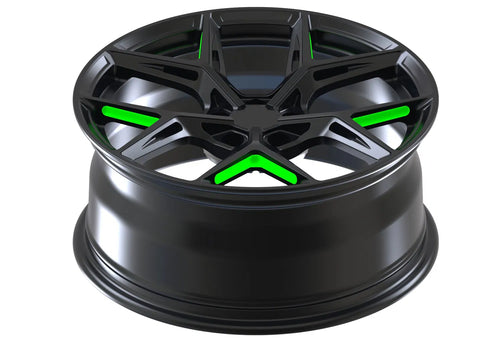 Kované disky Matte Black Transparent Green 16”–26”