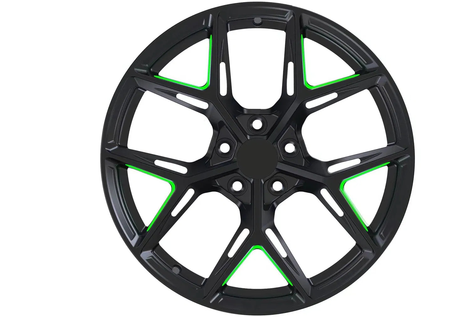 Kované disky Matte Black Transparent Green 16”–26”