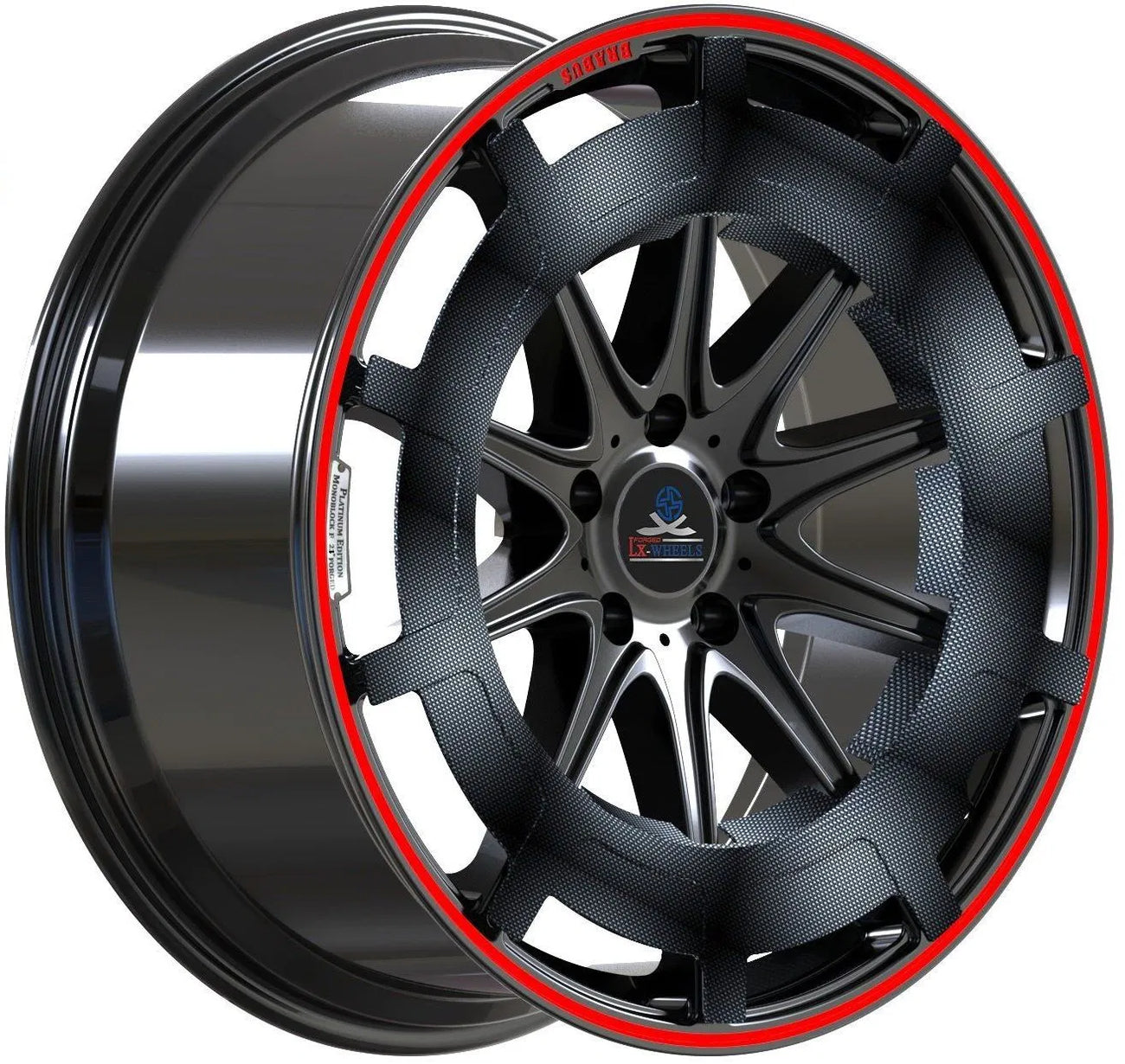 Kované disky Gloss Black Red Lip Carbon Fiber 21” 5x112 pre Mercedes-Benz G