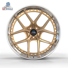 Kované dvojdielne disky Polish Barrel Matte Bronze 21” 5x112 pre Mercedes-Benz GT50