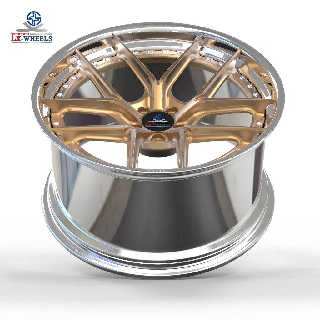Kované dvojdielne disky Polish Barrel Matte Bronze 21” 5x112 pre Mercedes-Benz GT50