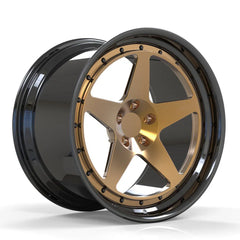 Dvojdielne kované disky Brilliant Black Matte Gold 18”–24” 5x120