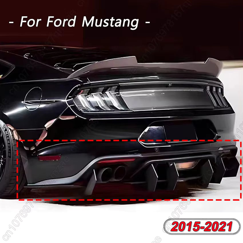 Rear Diffuser + Side Splitters Ford Mustang 2018–2021 | Zadný difúzor 6 fins