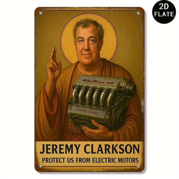 Jeremy Clarkson Metal Poster – Garage Wall Decor