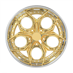 Kované dvojdielne disky Chrome White / Chrome Gold 19” 5x130 pre Porsche 911 Carrera