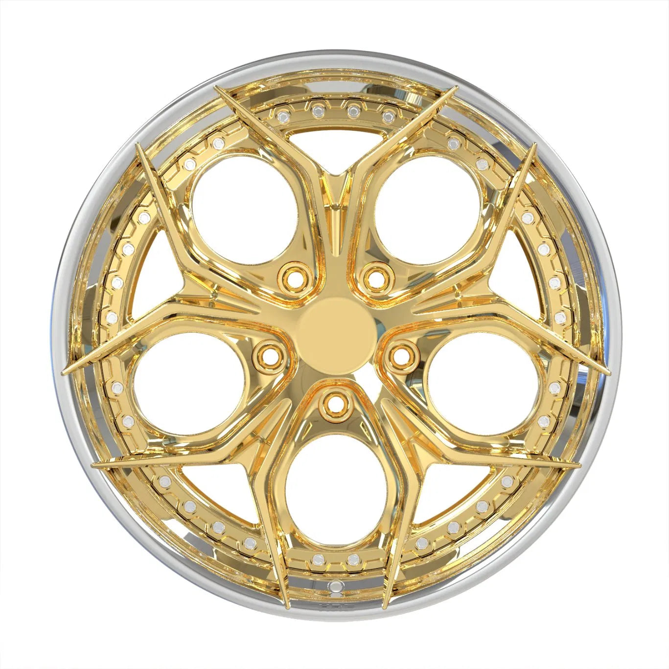 Kované dvojdielne disky Chrome White / Chrome Gold 19” 5x130 pre Porsche 911 Carrera