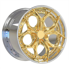 Kované dvojdielne disky Chrome White / Chrome Gold 19” 5x130 pre Porsche 911 Carrera