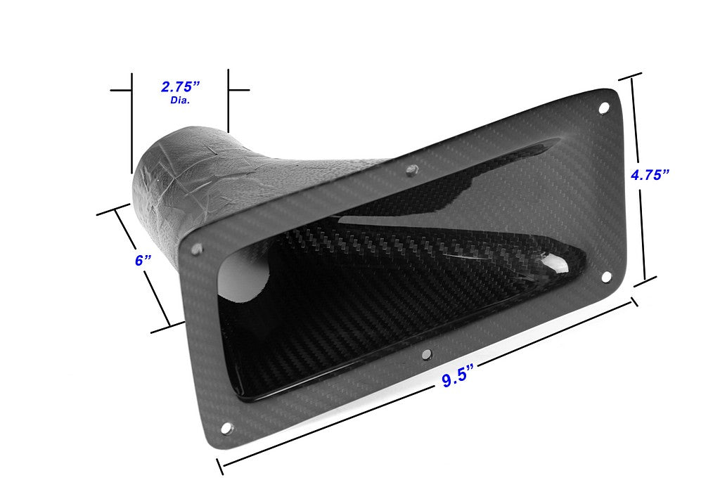 Karbonový nasávací otvor APR 9.25" x 4.75" s prírubou – air inlet (universal)