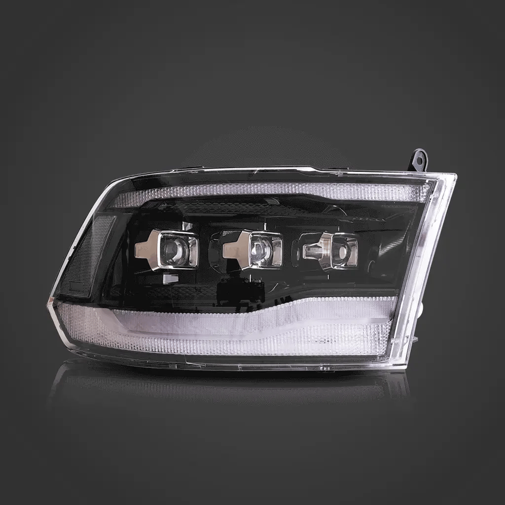 Front LED Matrix projector headlights Dodge Ram 1500 / 2500 / 3500 (2009–2018)