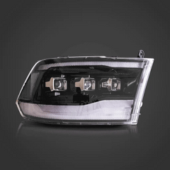 Front LED Matrix projector headlights Dodge Ram 1500 / 2500 / 3500 (2009–2018)