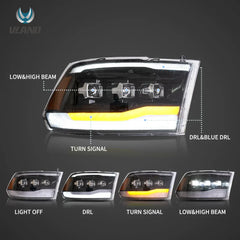 Front LED Matrix projector headlights Dodge Ram 1500 / 2500 / 3500 (2009–2018)