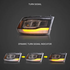 Dodge Ram 1500 / 2500 / 3500 (2009–2018) LED Headlights – Reflection