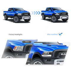 Dodge Ram 1500 / 2500 / 3500 (2009–2018) LED Headlights – Reflection