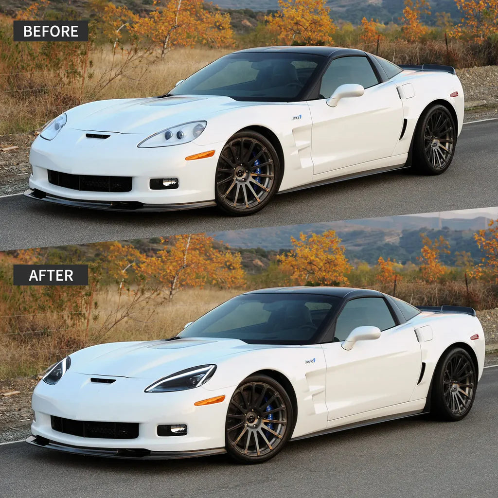 Chevrolet Corvette C6 2005–2013 predné LED svetlá C8 štýl