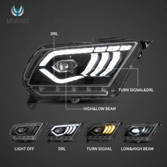 Ford Mustang LED Projector Headlights (2010–2014)