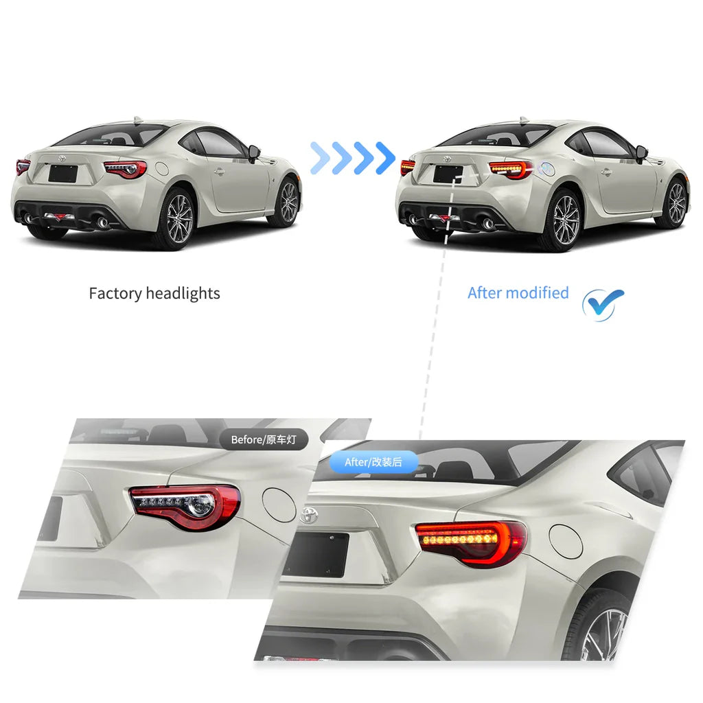 Tuning zadné LED svetlá Toyota GT86 / Subaru BRZ / Scion FR-S (2012–2020) sekvenčné