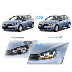 Tuning Front Projector Headlights VW Golf 6 (2008–2014) Demon Eyes